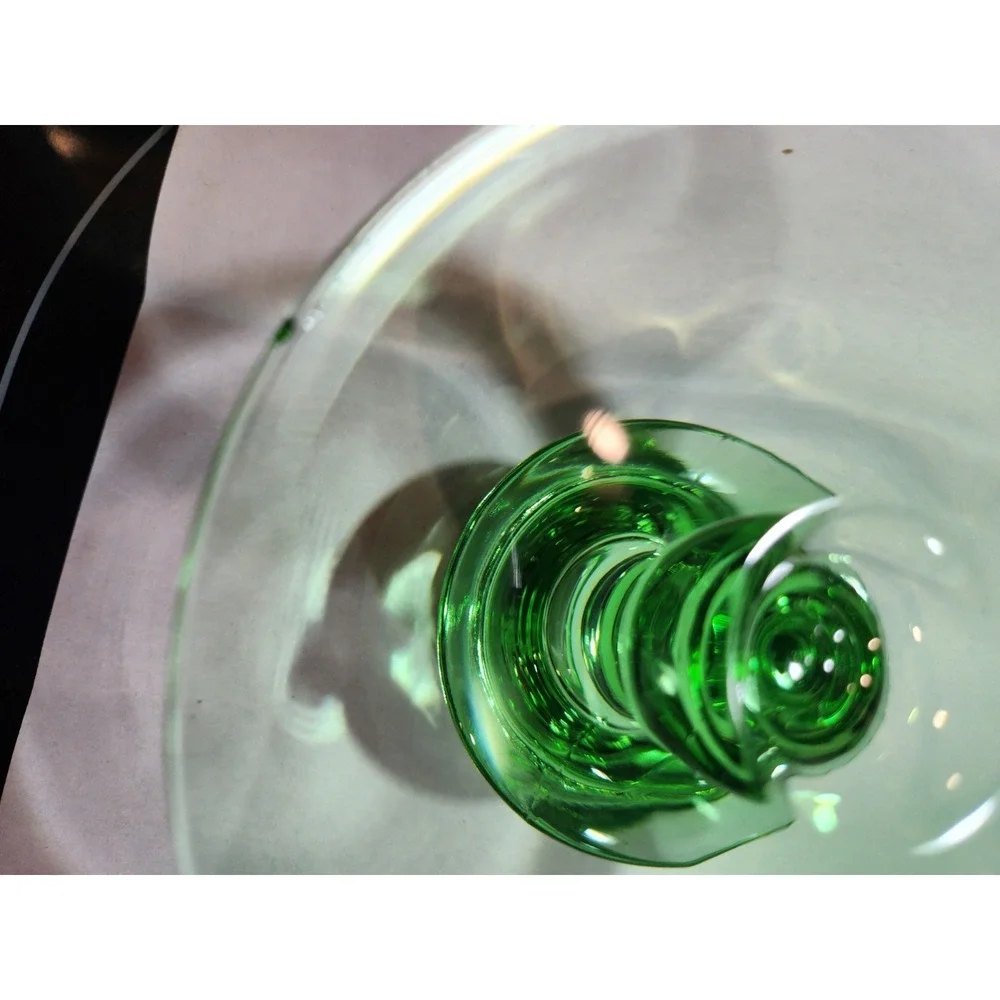 Pair Of Vintage~Fostoria Green~Candle Holders